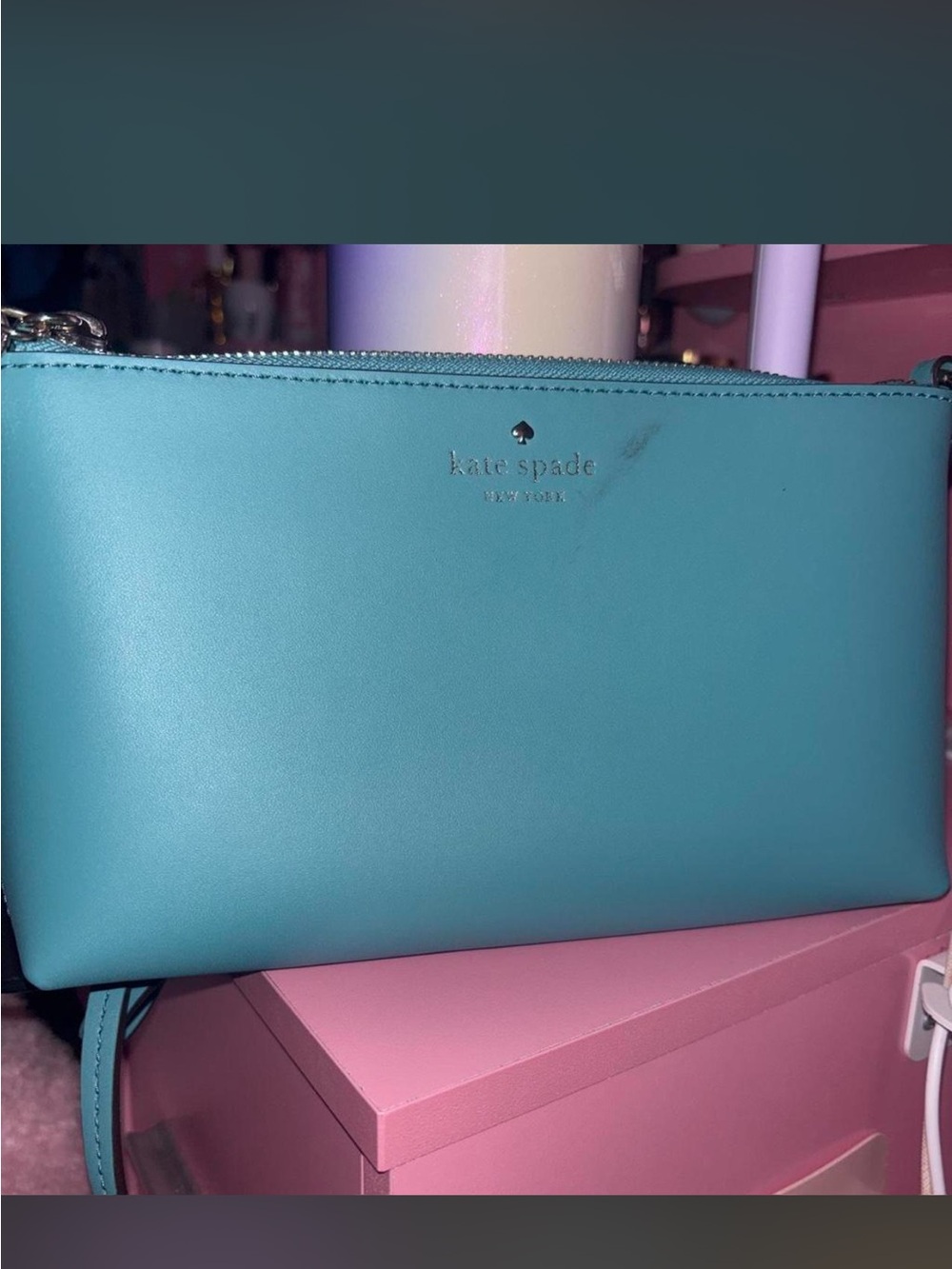 kate spade Teal Leather Crossbody Wristlet